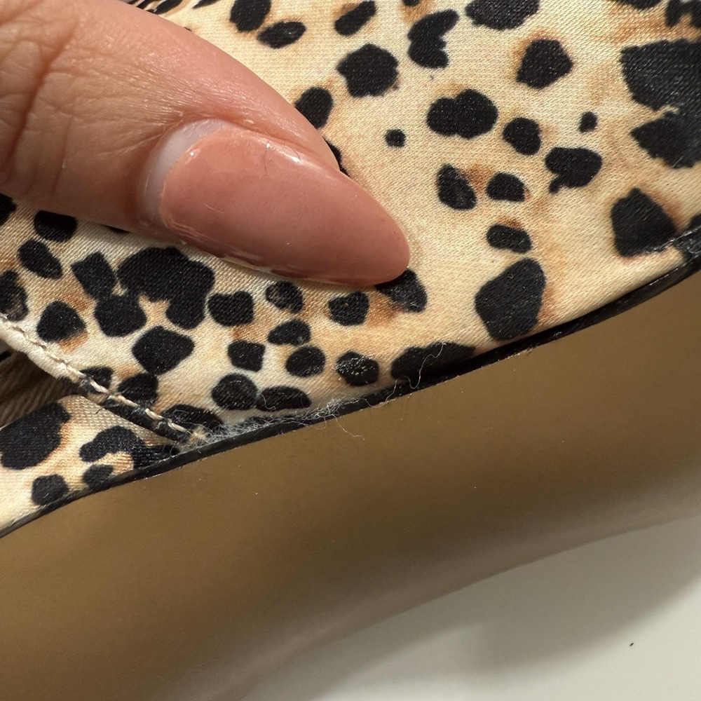 Betsey Johnson Irving Heels Leopard Animal Print Bow Red Stem Stiletto Sz 9 - Picture 11 of 12